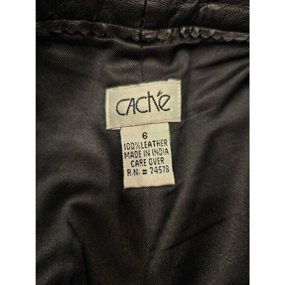 Cache Vintage 100% leather pants size 6 Womens - Picture 6 of 11